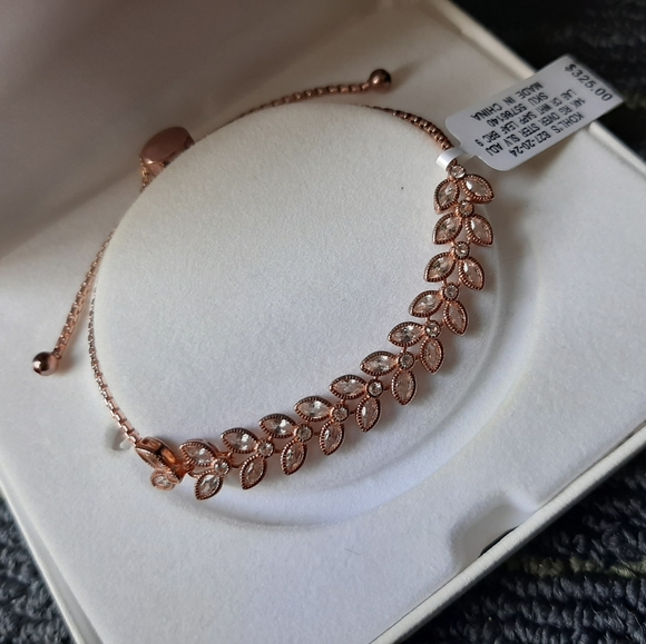 Dark Rose Gold Silver Bracelet With Sapphire Stones - Picture 3 of 6
